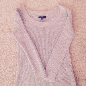 Gray And White Long Sleeve Sweater